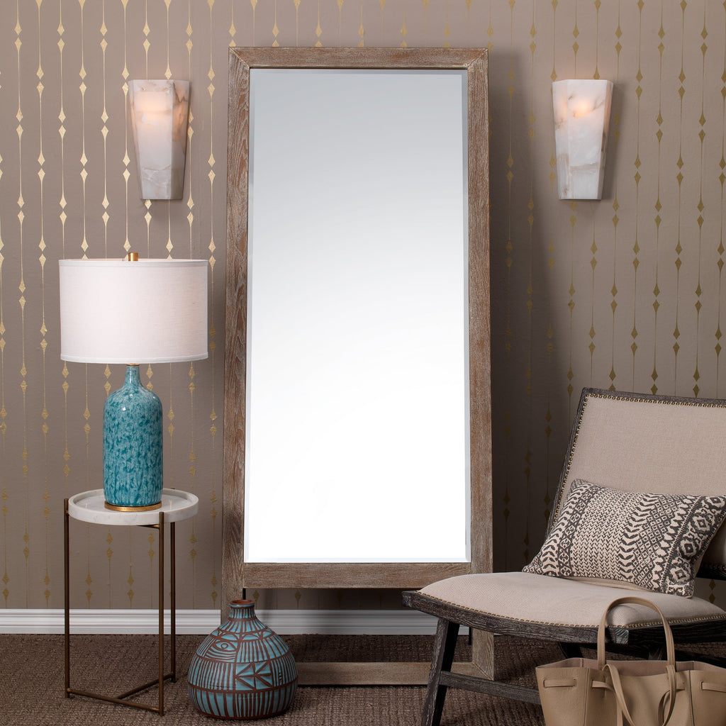 Austere Leaning Floor Mirror-Grey Washed