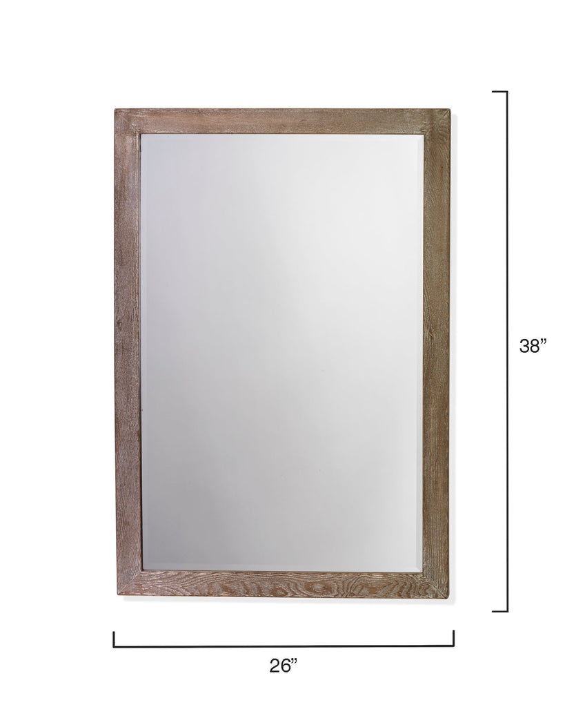 Austere Simple Rectangle Mirror-Grey Washed