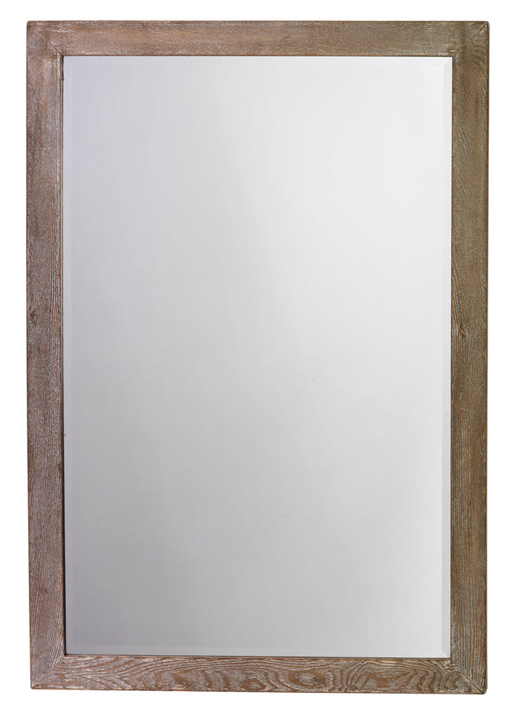 Austere Simple Rectangle Mirror-Grey Washed