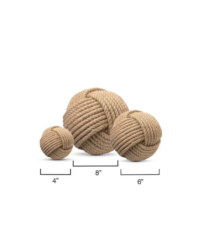 Jute Balls, Set of 3-Brown