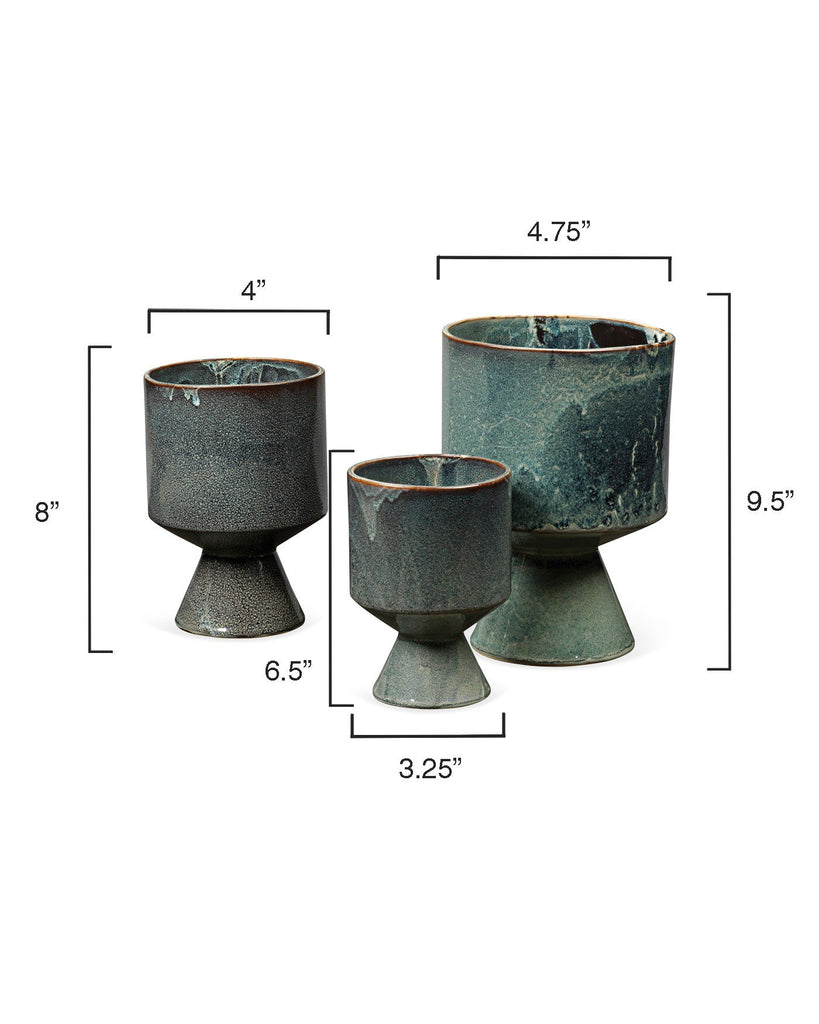 Berkeley Pots, Set of 3-Blue