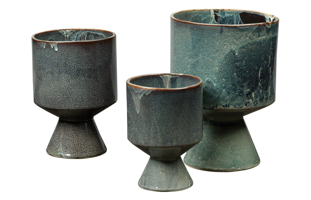 Berkeley Pots, Set of 3-Blue