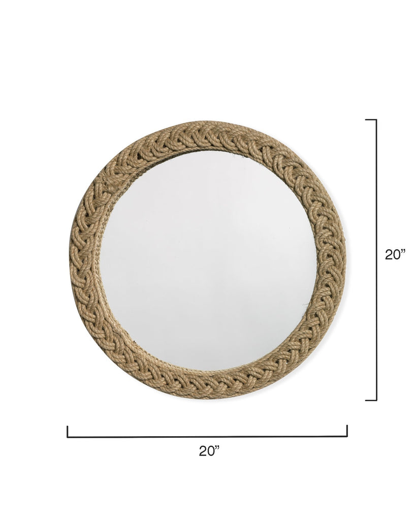 Braided Round Mirror-Natural