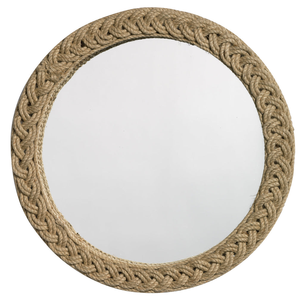 Braided Round Mirror-Natural