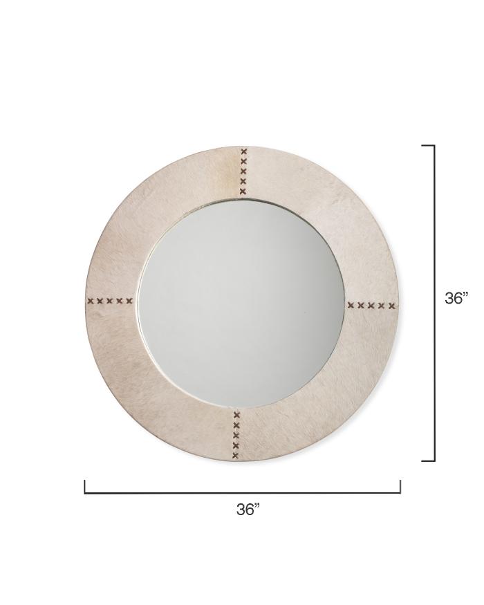 Round Cross Stitch Mirror-White