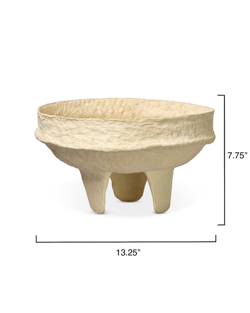 Field Cotton Mache Low Decorative Bowl