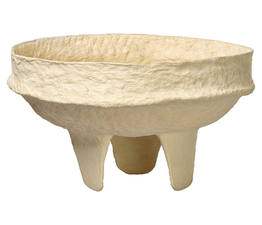 Field Cotton Mache Low Decorative Bowl