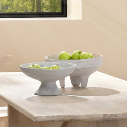 Garden Cotton Mache Pedestal Decorative Bowl