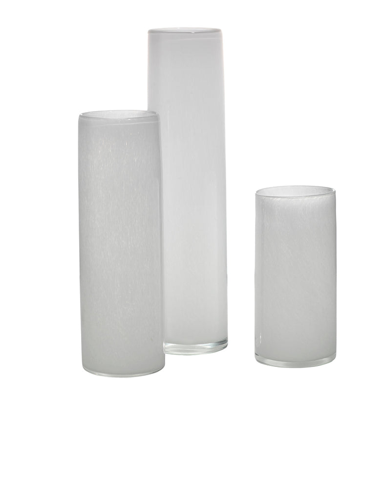 Gwendolyn Hand Blown Vases, Set of 3-White-7GWEN-VAW