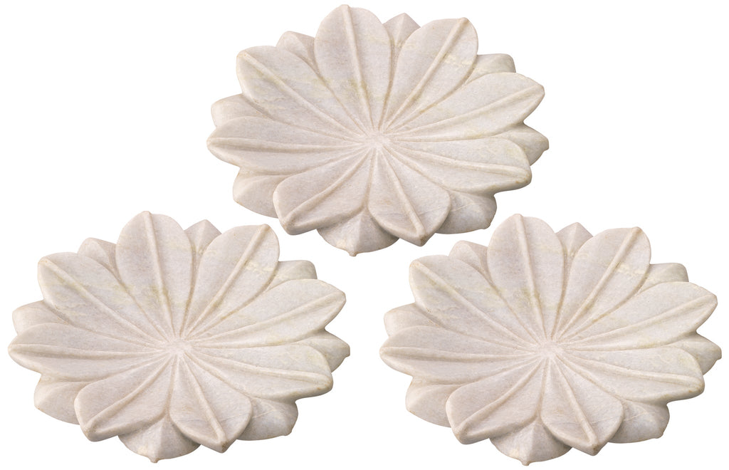 Lotus Plates, Set of 3-White-7LOTU-MDWH