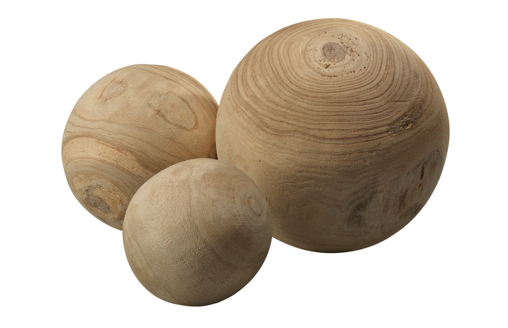 Malibu Wood Balls, Set of 3-Brown