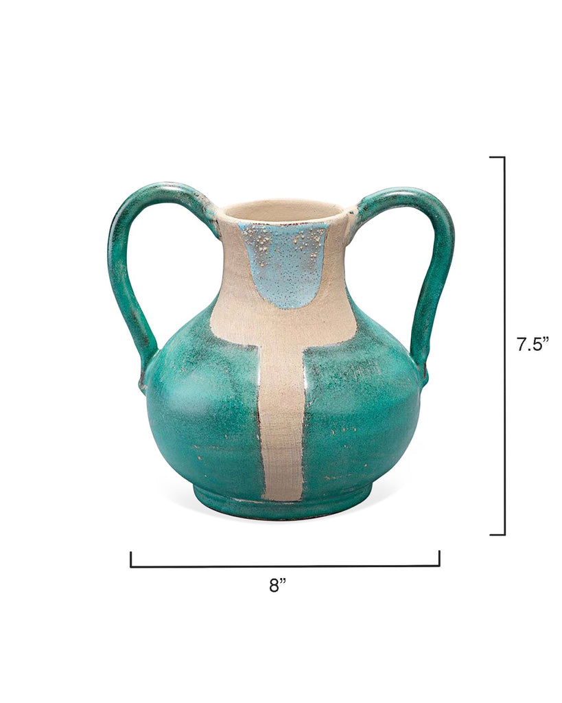 Maye Two Handled Vessel-Aqua