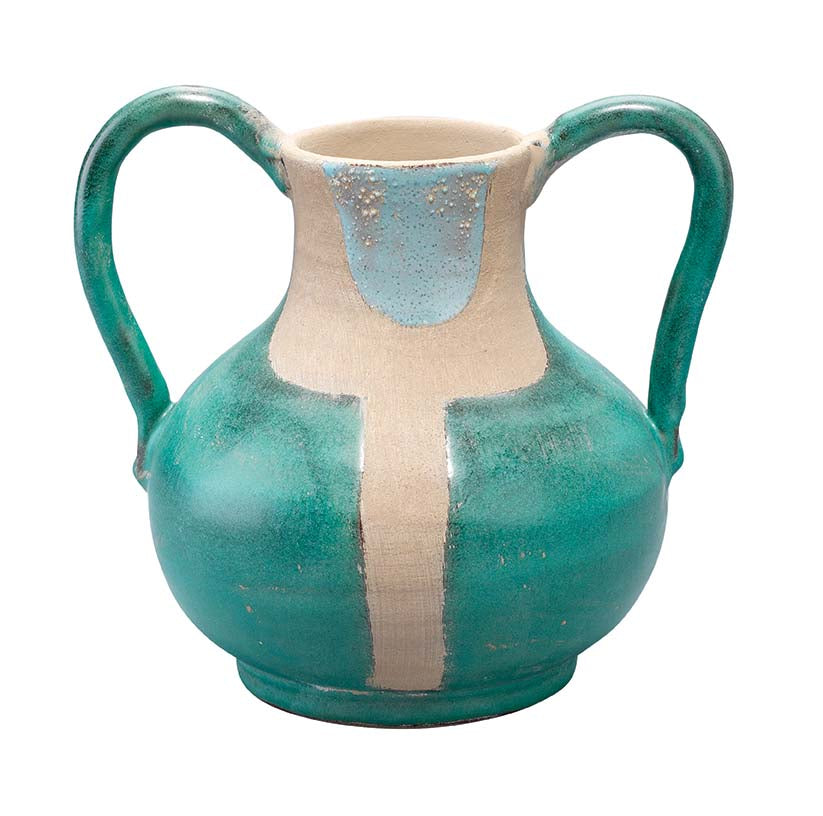 Maye Two Handled Vessel-Aqua