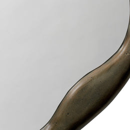 Organic Round Mirror-Antique Brass