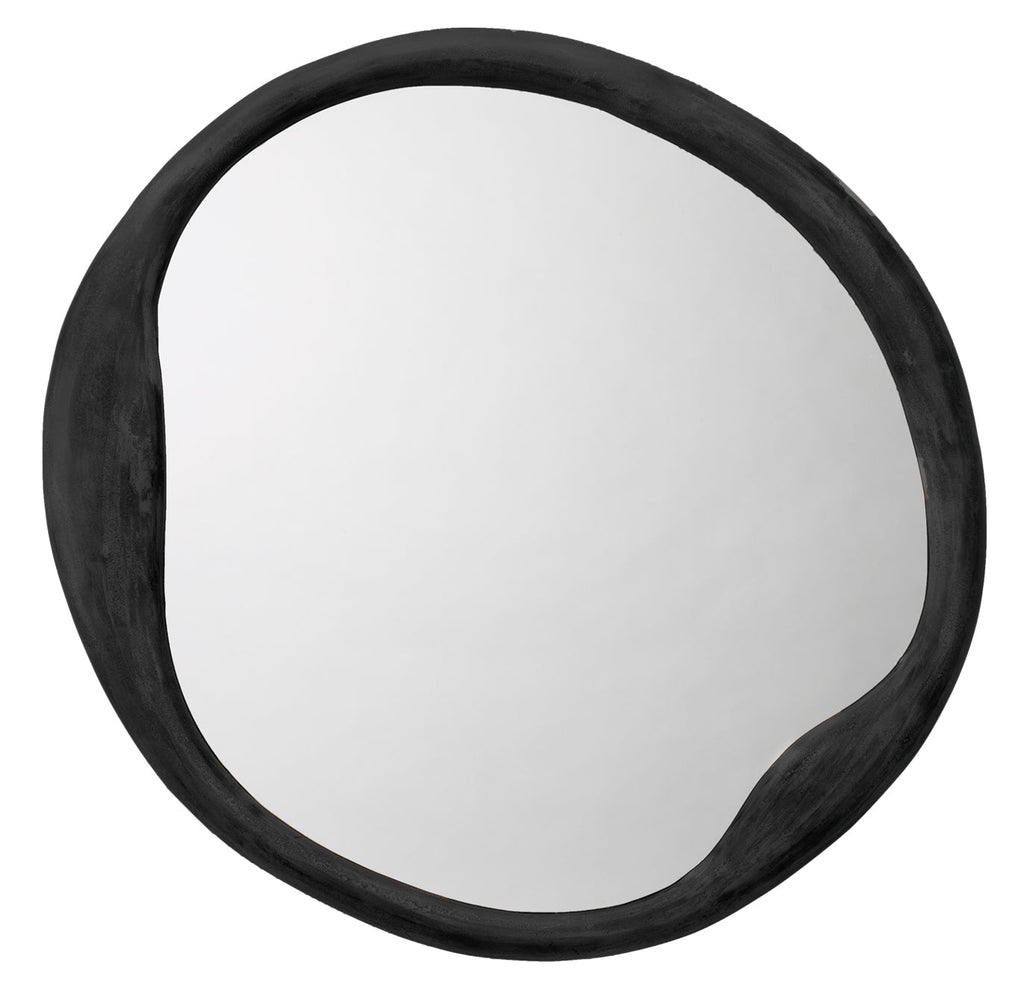 Organic Round Mirror-Antique Grey