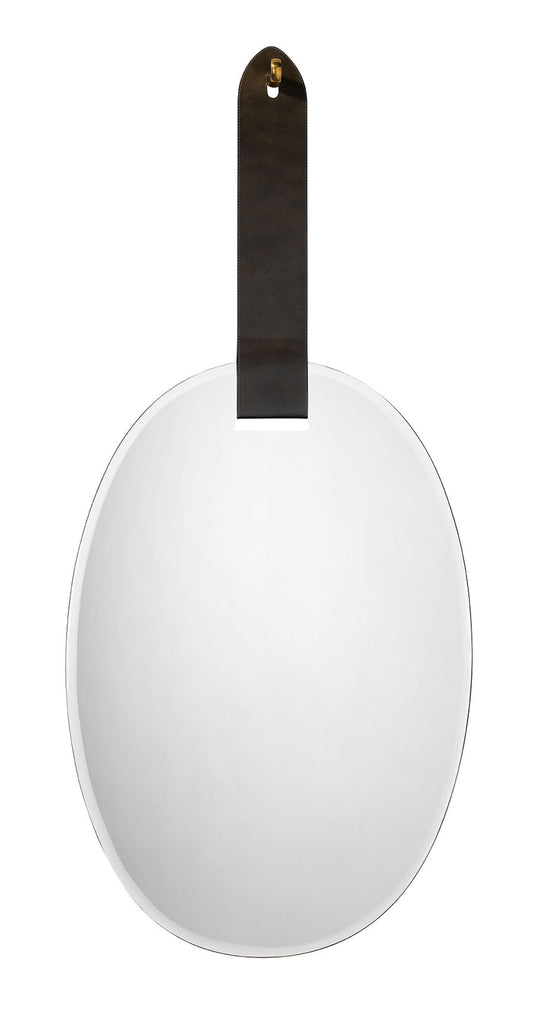 Tether Leather Mirror-Charcoal Grey