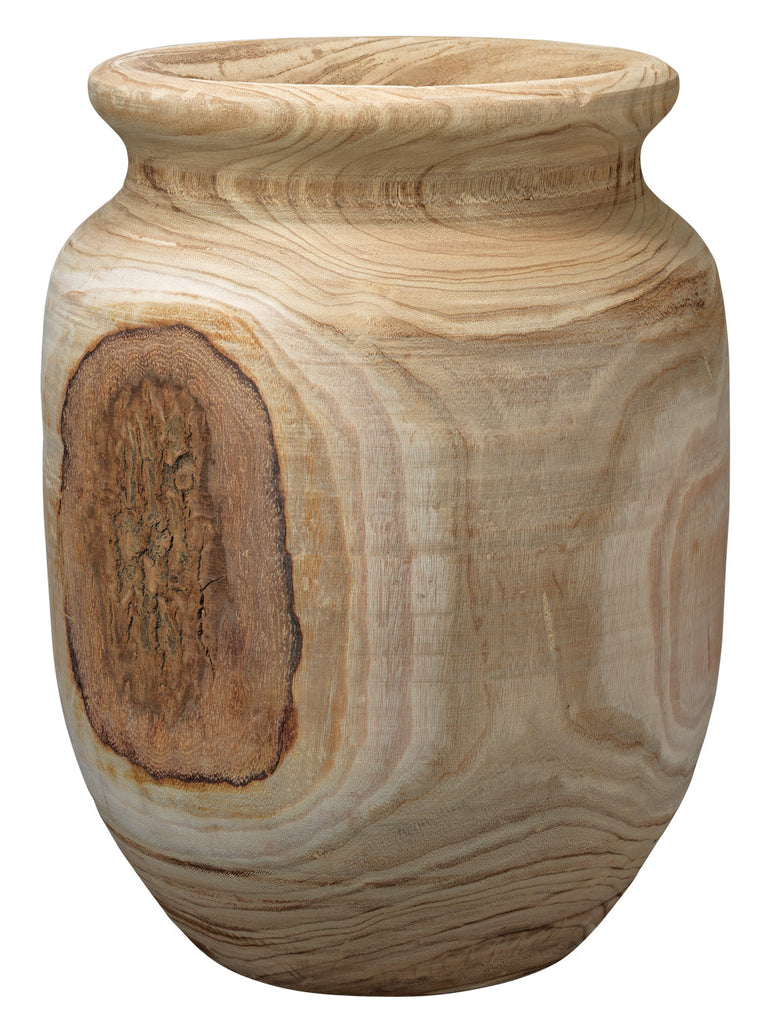 Topanga Wooden Vase-Brown