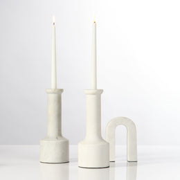 Trumpet Candlesticks, Set of 2-White