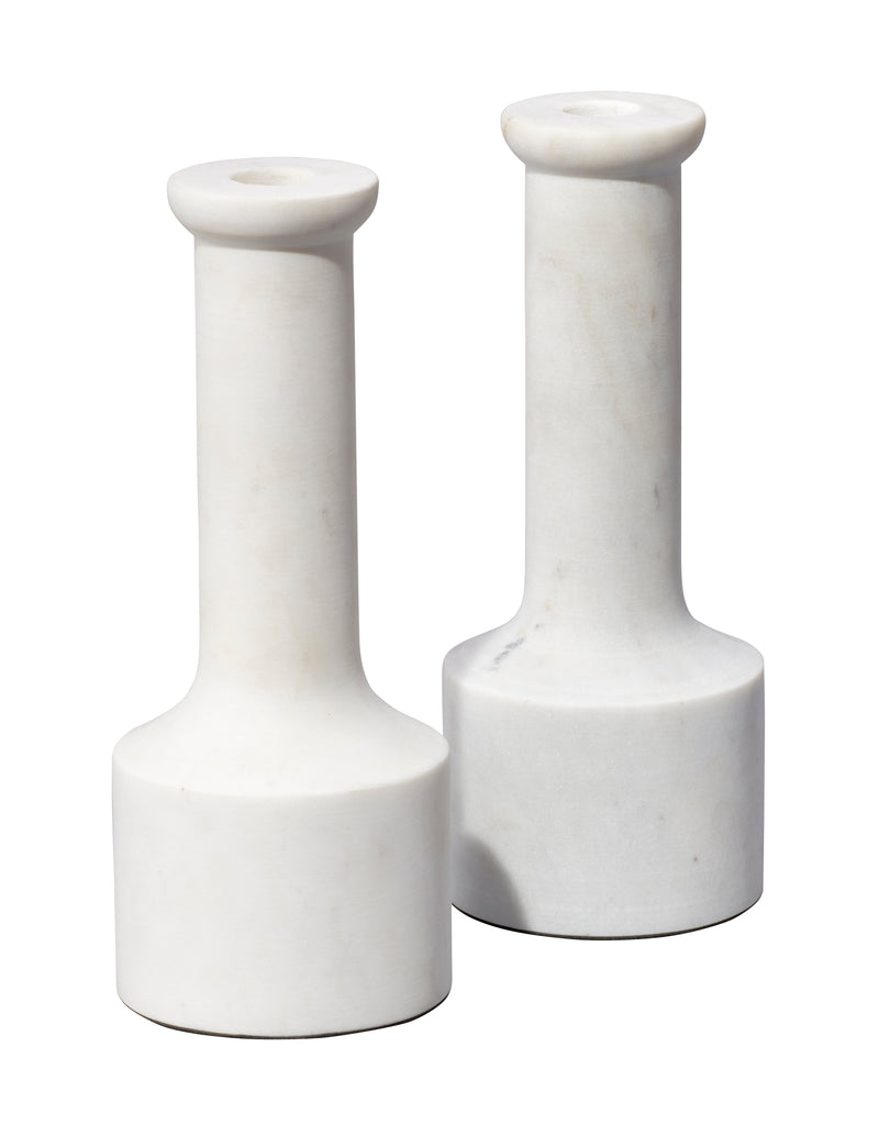 Trumpet Candlesticks, Set of 2-White