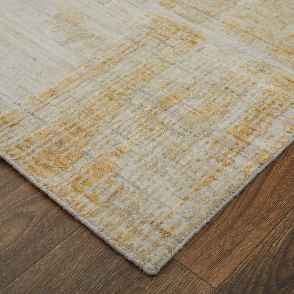 Eastfield Modern Abstract Yellow Ivory Gold Area Rug (5' x 8' / Pattern 1)