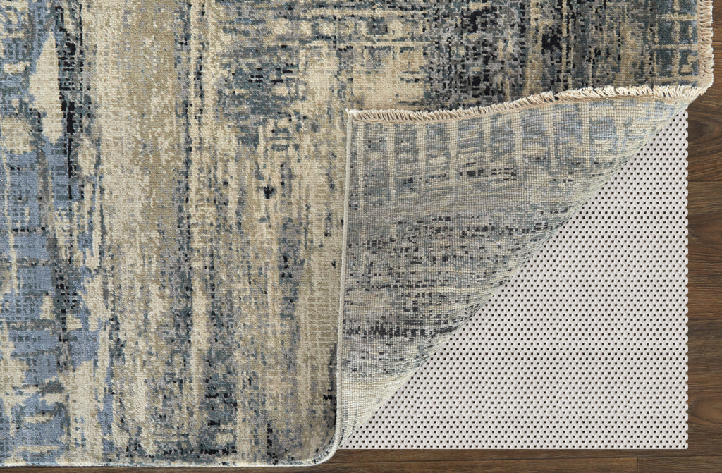 Sumner Modern Abstract Gray Blue Silver Area Rug (7'9" x 9'9")