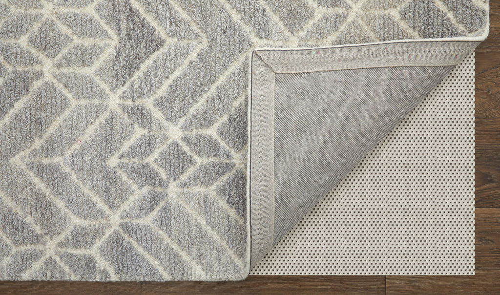 Asher Transitional Geometric Taupe Gray Ivory Area Rug (2' x 3')