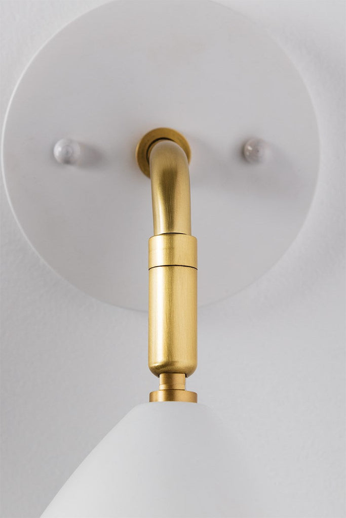 Gia Wall Sconce - Aged Brass/White