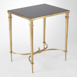 Rectangular French Square Leg Table, Brass