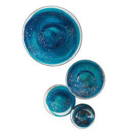 Set of 4, Glass Wall Mushrooms : Set of 4, Glass Wall Mushrooms (Blue)