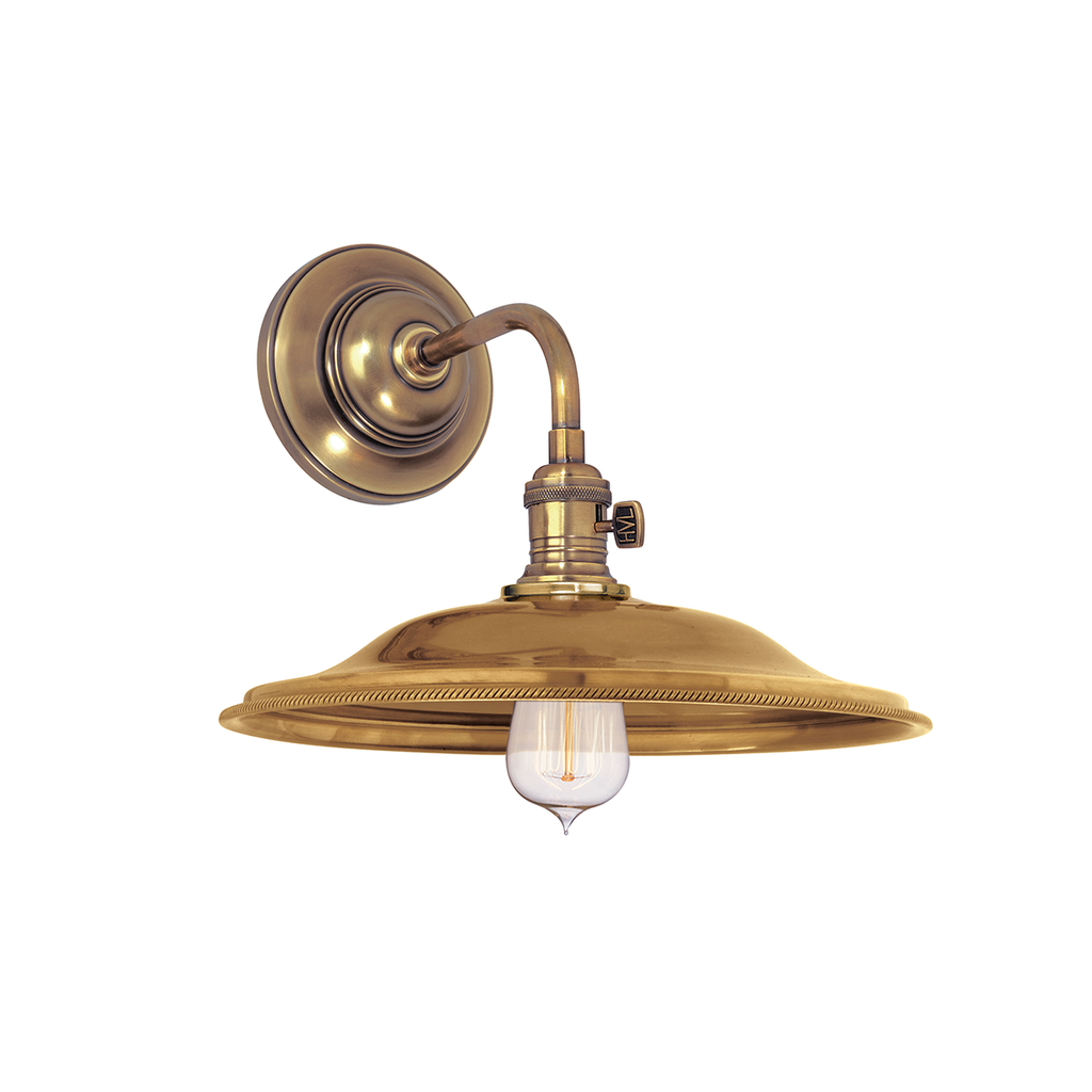 Heirloom Wall Sconce Rounded, 10" - Aged Brass