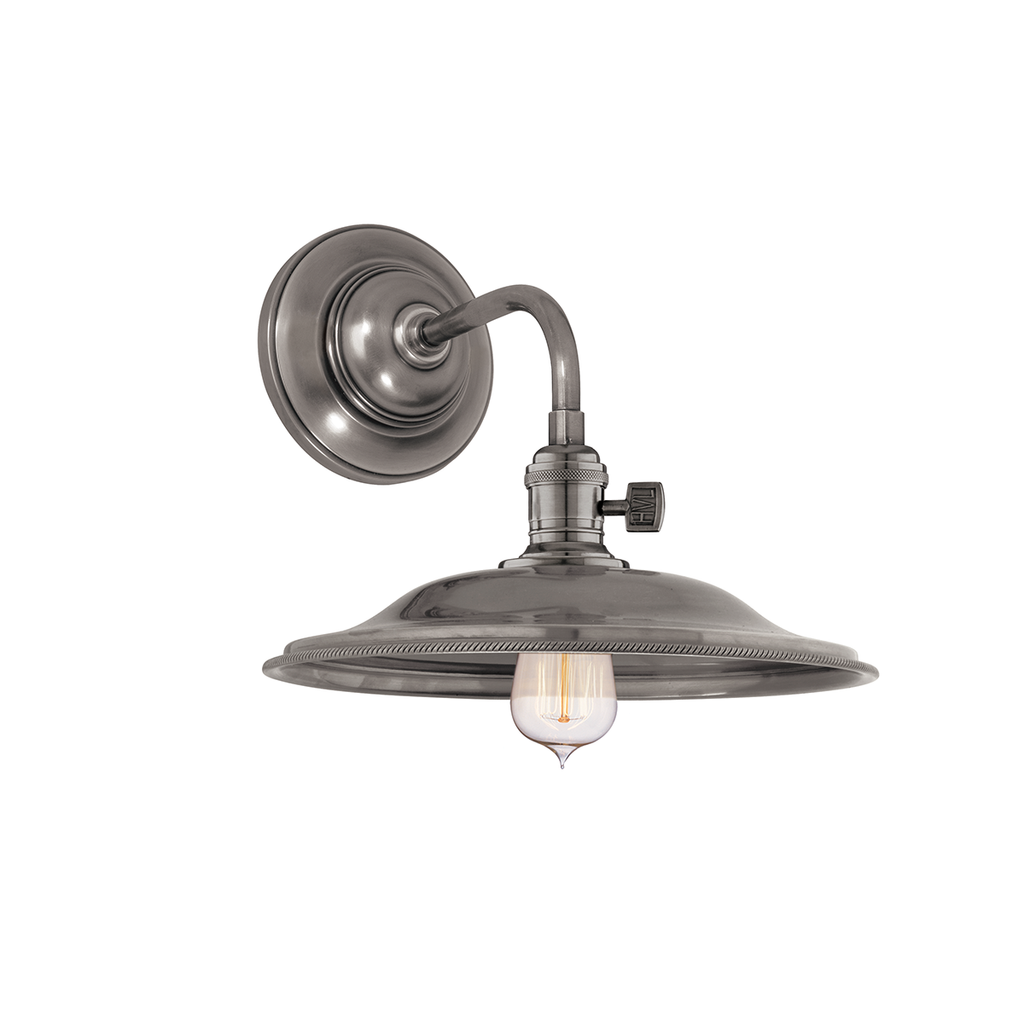 Heirloom Wall Sconce Rounded, 8.5" - Historic Nickel