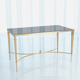 French Square Leg Cocktail Table, Brass