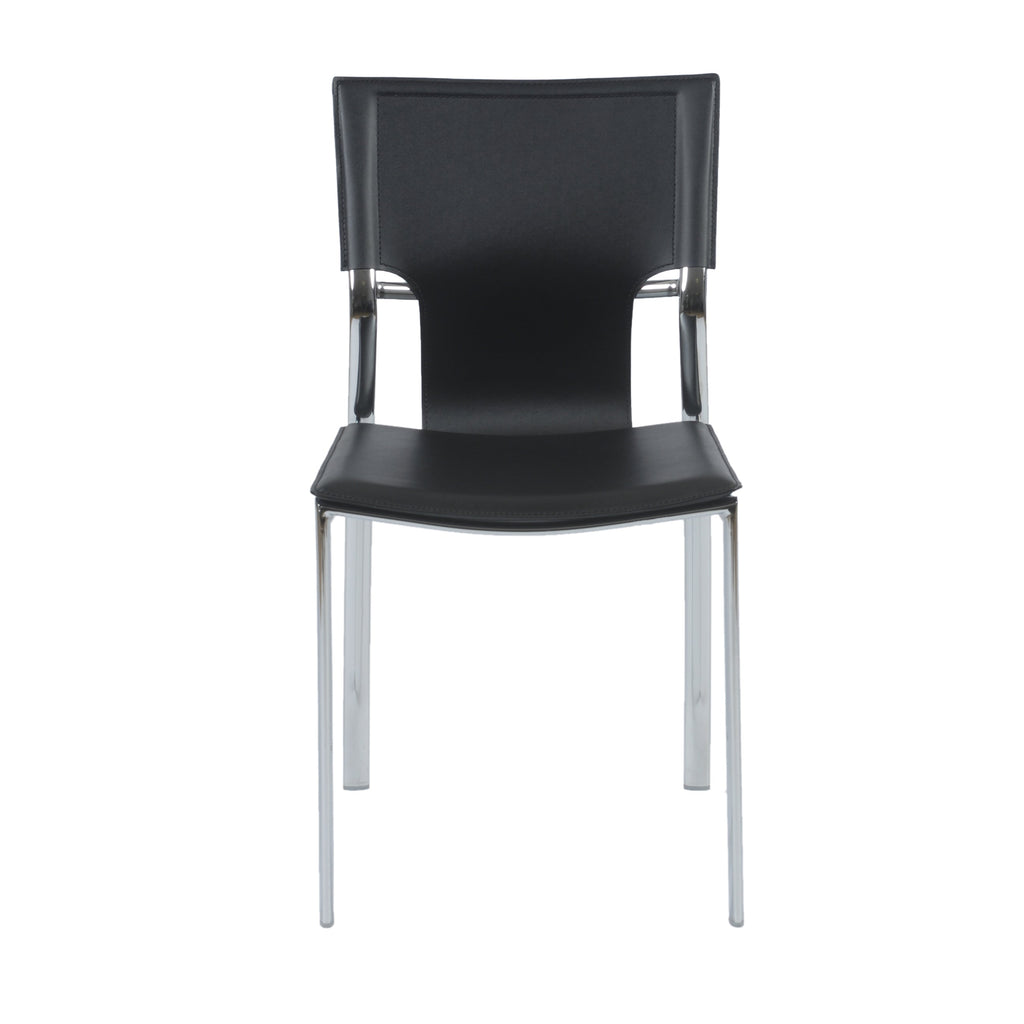 Vinnie Side Chair - Black,Chrome Legs,Set of 4