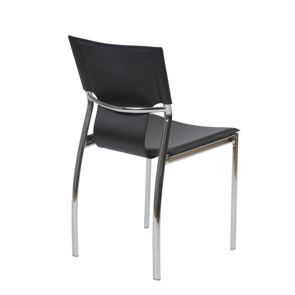 Vinnie Side Chair - Black,Chrome Legs,Set of 4