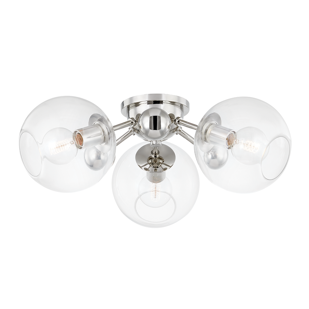 Abbott Semi Flush 9" - Polished Nickel