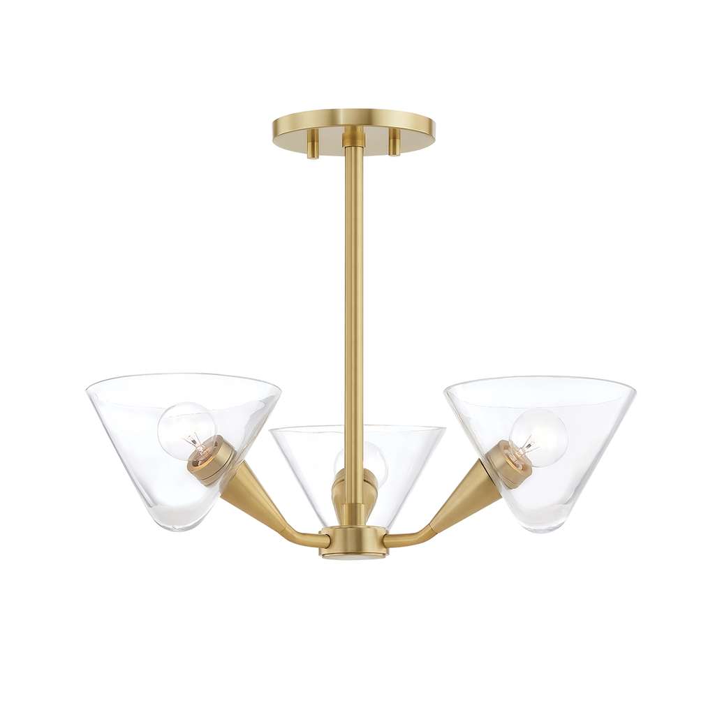 Isabella Semi Flush - Aged Brass