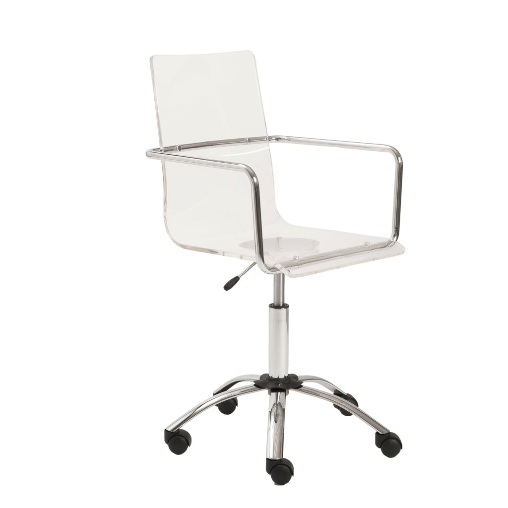 Chloe Office Chair - Clear,Chrome Base