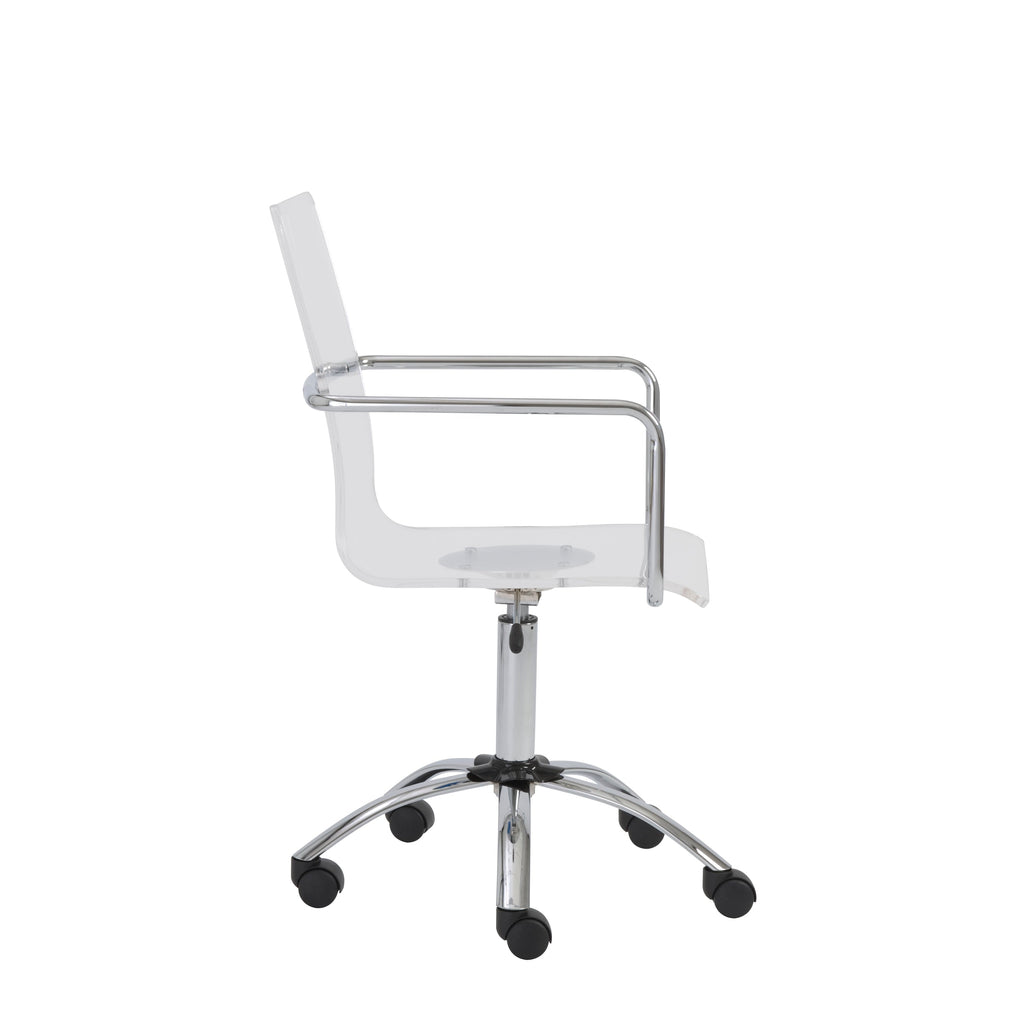Chloe Office Chair - Clear,Chrome Base