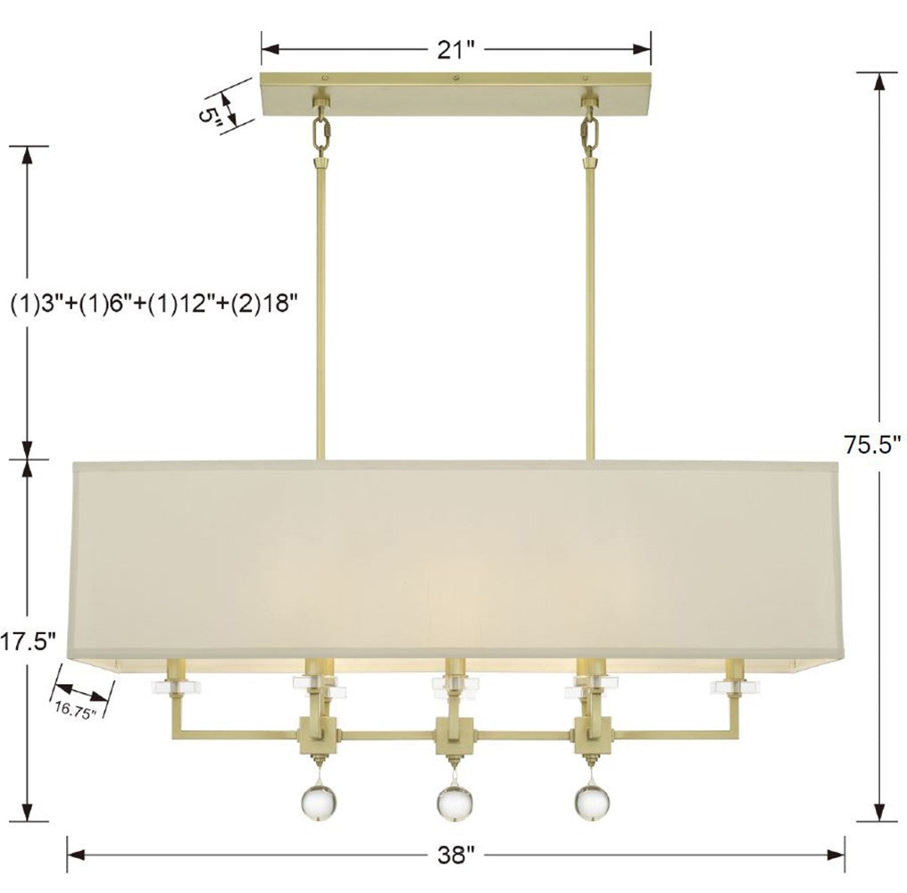 Paxton 8 Light Linear Chandelier