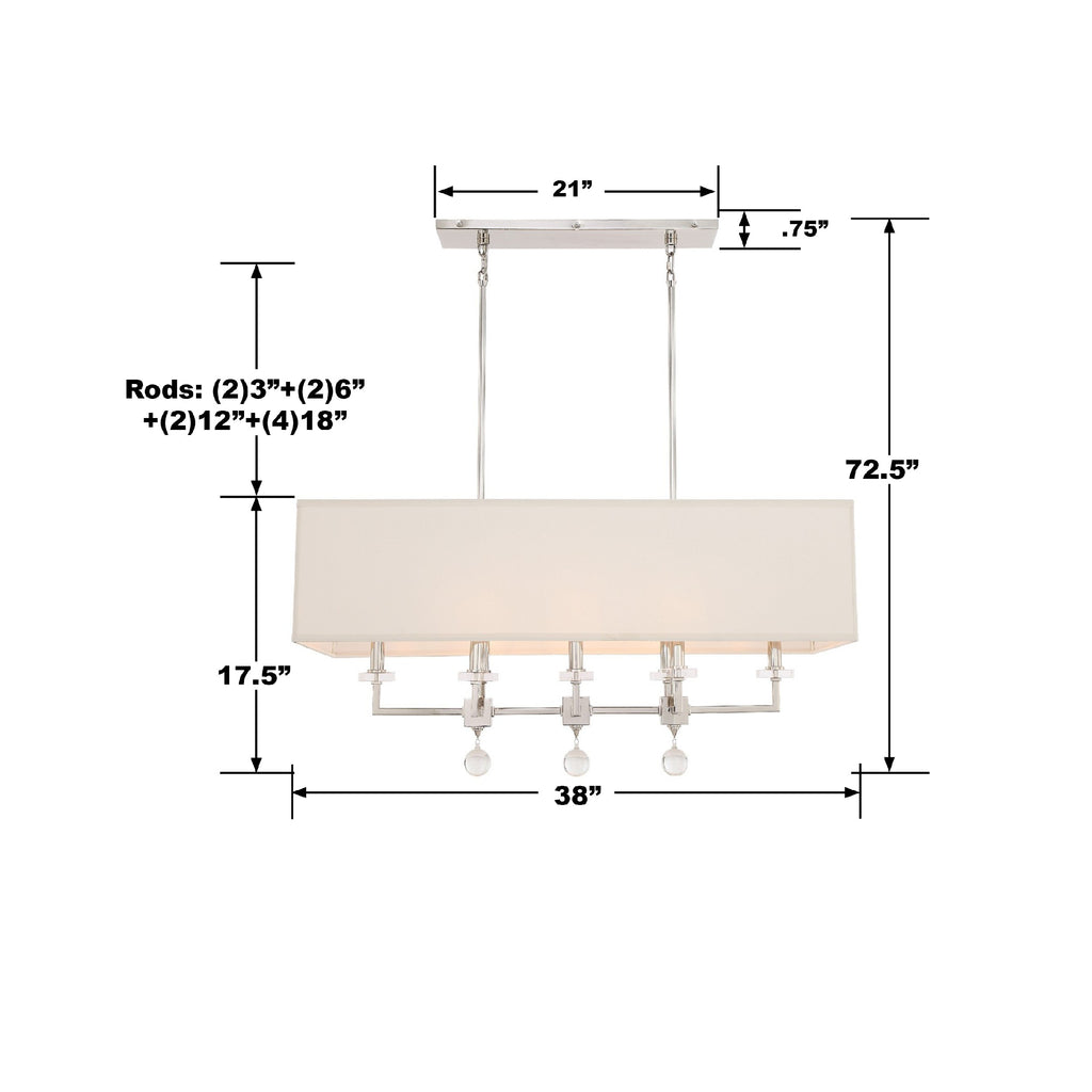 Paxton 8 Light Linear Chandelier