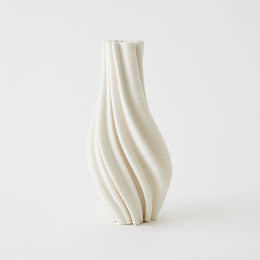 Twist Printed Vases, Matte White