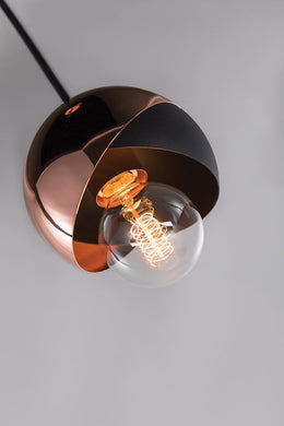 Emma Pendant - Polished Copper/Dusk Black