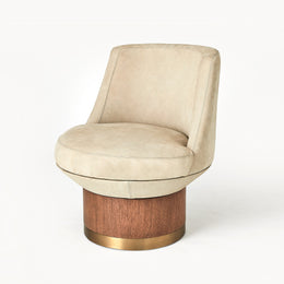 Brado Round Swivel Chair : Brado Round Swivel Chair (Burlap Leather)