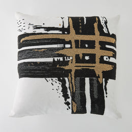 Golden Triple Crosshatch Pillow