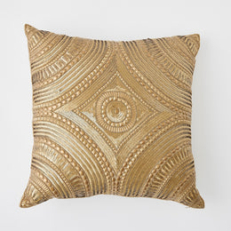 Roman Beaded Pillow, Gold