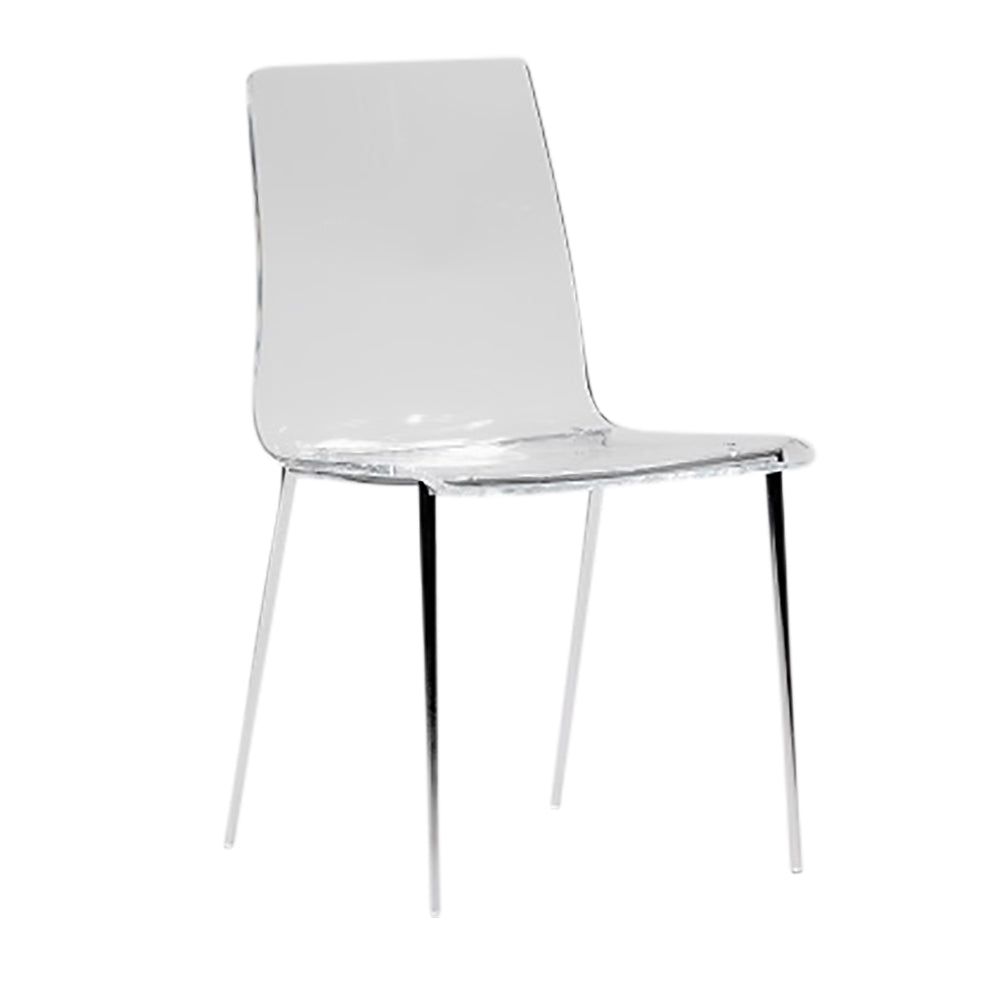 Cilla Side Chair - Clear,Brushed Nickel,Set of 2