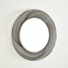 Whip Wire Mirror, Iron/Braised Brass