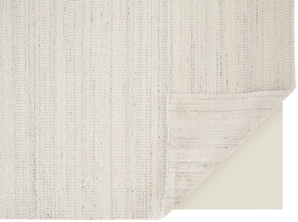 Keaton Transitional Solid Ivory Gray Area Rug (4' x 6')