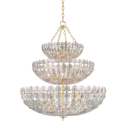 Floral Park Chandelier 41" - Aged Brass