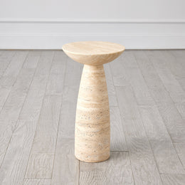 Tapered Accent Table, Travertine